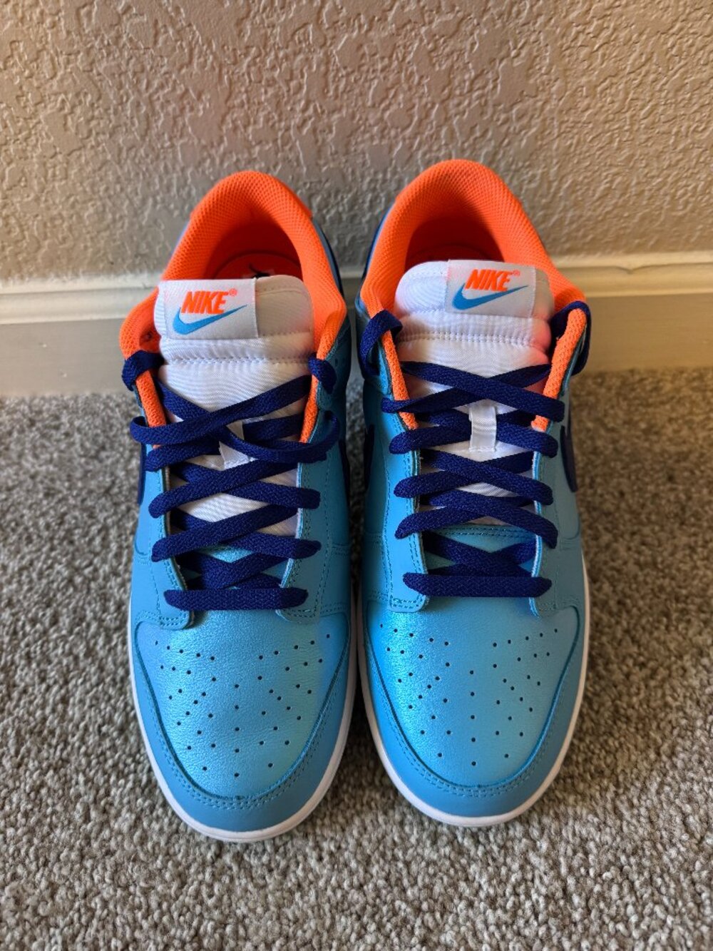 Nike Dunk Low SE Baltic Blue White Total Orange HQ1538-416 Men's NEW